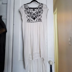 Boho Embroidered High Low dress